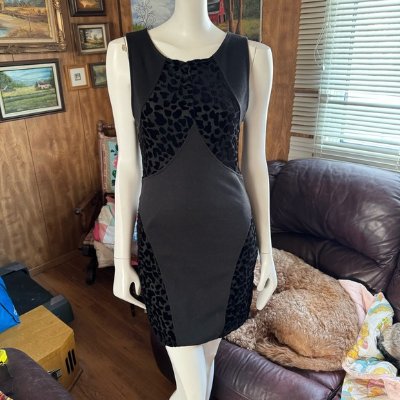 Mink Pink Leopard Print Little Black Dress NWT - Picture 2 of 6